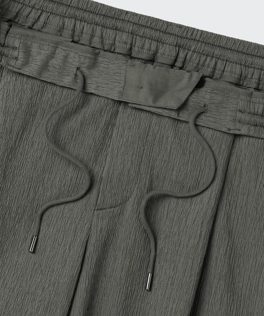 MUSINSA STANDARD Crinkle Loose Tapered Elastic Waist Pants [Khaki Gray]