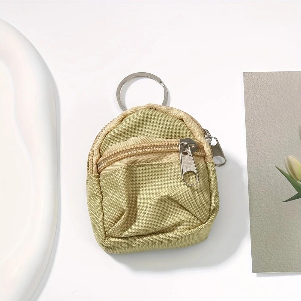 Metal Key Ring Zipper Coin Pouch Nylon Keychain Pouch New Mini Storage Bag Key Organizer