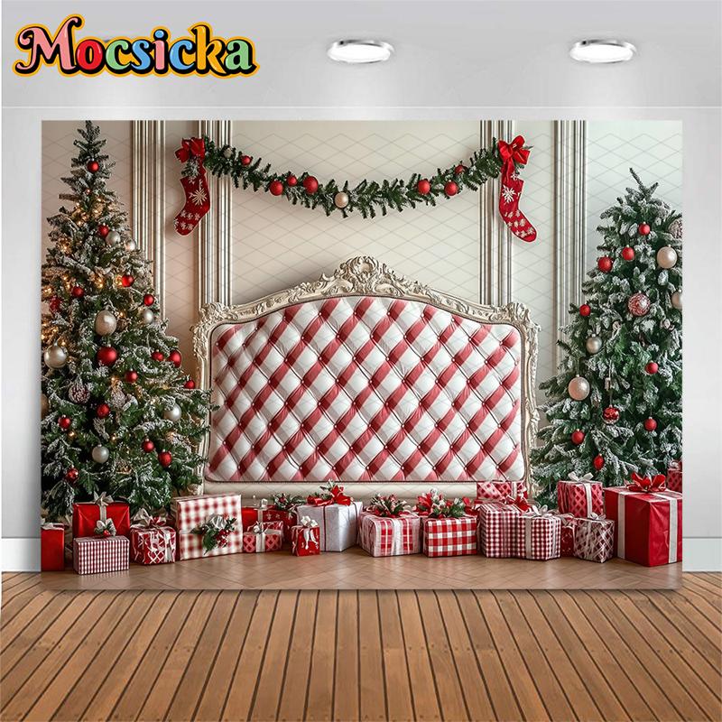 Mocsicka Fundal Fotografie Crăciun Cameră Pom de Anul Nou Decor Cap de Pat Petrecere de Sărbătoare Familie Fundal Studio Tapet