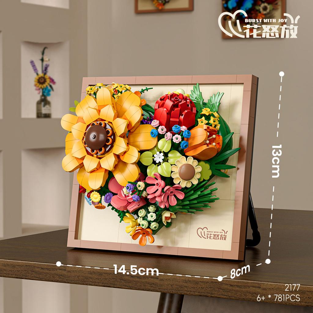 3D Decorative Painting Arts Mini Block Butterfly Flower Moon Photo Frame Idea Construction Building Bricks Toys For Kids Gifts