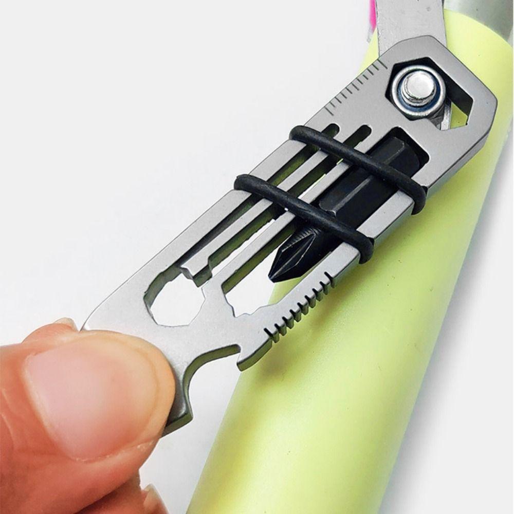 Mini Multifunctional Pry Bar Keychain Shape Outdoor Multifunctional Screwdriver  Bike Repair Tools