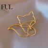 Bag Accessory Pin Women Brooch Hollow Fox Decor Stainless Exquisite Anti-slip Wear-resistant Anti-oxidation Jewelry Coat Collar Hat Scarf Decoration