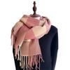 Exquisite The Striped Checkered Large Shawl Exudes An Elegant and Noble Style. It Is A Warm Autumn and Winter Scarf with A High End Touch 