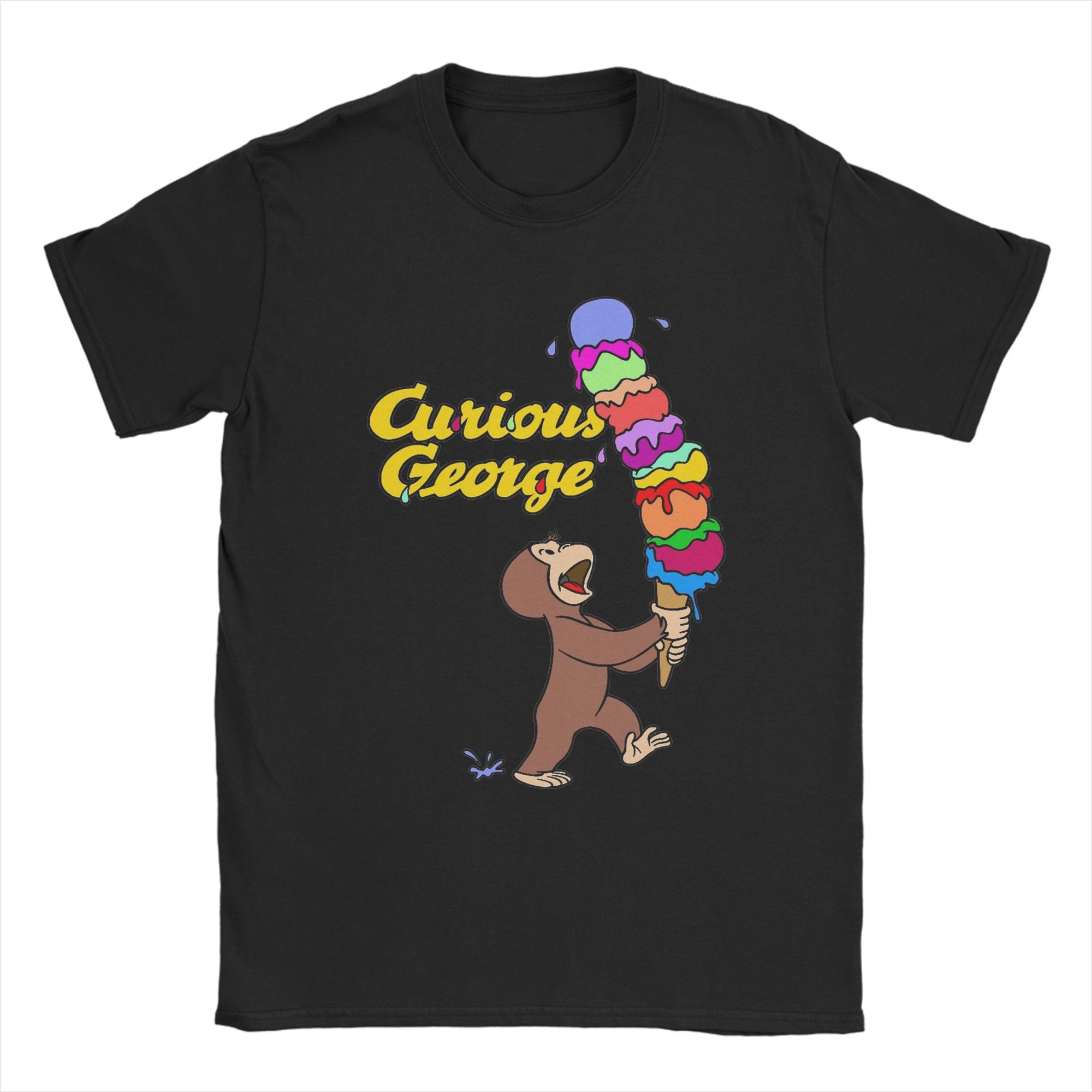 

Винтажная футболка на день рождения, милая футболка с мультяшной коричневой обезьянкой, мужская хлопковая футболка с коротким рукавом, с круглым вырезом, летние топы, рубашки 4XL