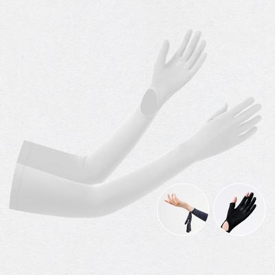 Non-slip Long Sleeve Solid Color Summer Arm Cover Women's Gloves Ice Silk Arm Sleeve  Cycling