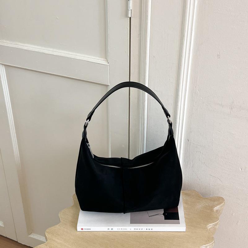 Suede Velvet Women's Large Capacity Crossbody Tote Bag - Winter Solid Color Casual Handbag