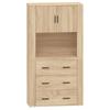 Buffet haut - Maison Exclusive - Chêne Sonoma - Bois d'ingénierie - Grand espace de rangement