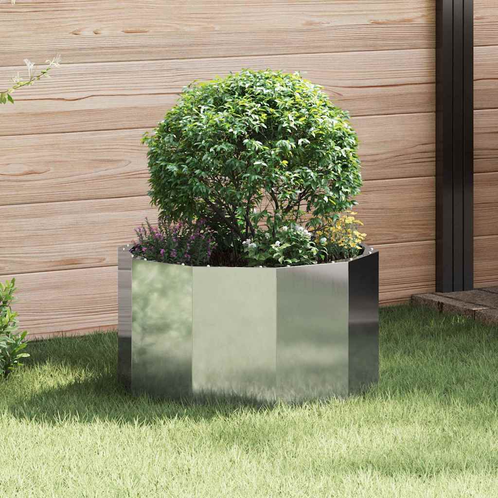 Plant Pot Silver 60 X 60 X 35 Cm Galvanized Steel