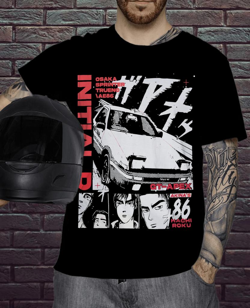 Initial D Itsuki Fujiwara Tshirt Anime Manga Movie Mens and Womens Shirt Summer Cotton Comfortable Loose Top