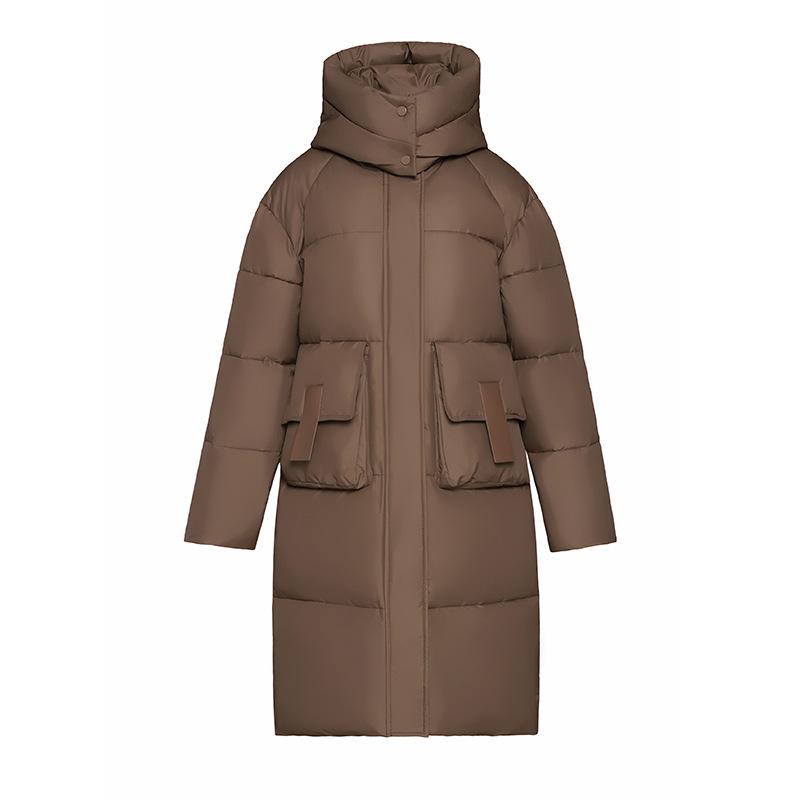 Down padded jacket women's middle school over the knee length thickened 2025 winter cotton jacket Korean version of the new padded jacket loose jacket