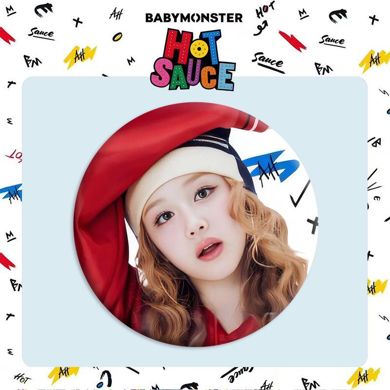 Брелок-зеркальце с значком-подвеской Babymonster HOT SAUCE - Товары ASA Badge
