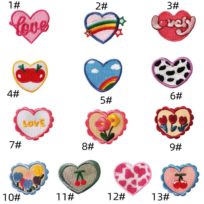 Cartoon Flower Love Self-Adhesive Embroidery Patch for DIY Decoration