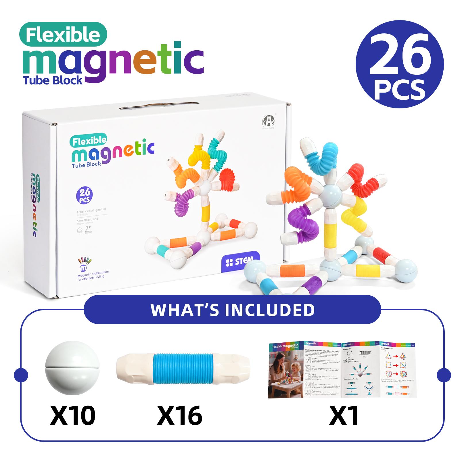 

Magnetic Constructor Blocks Set Toy for Kids Magnet Stick Rod Building Blocks Pop Tubes Stress Relief Montessori Educational Toy