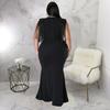 Plus Size Fringe V Neck Maxi Dress Long Sleeve Mermaid Gown Curvy Bodycon Fishtail Long Dress Sexy Tassel Shoulder Evening Party Formal Wedding Gown