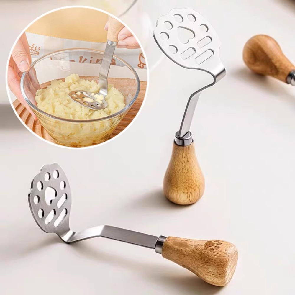 New Manual Potato Masher Stainless Steel Fruit Vegetable Pressure Mud Machine Children Food Crusher Mashing Tool Kitchen Gadgets