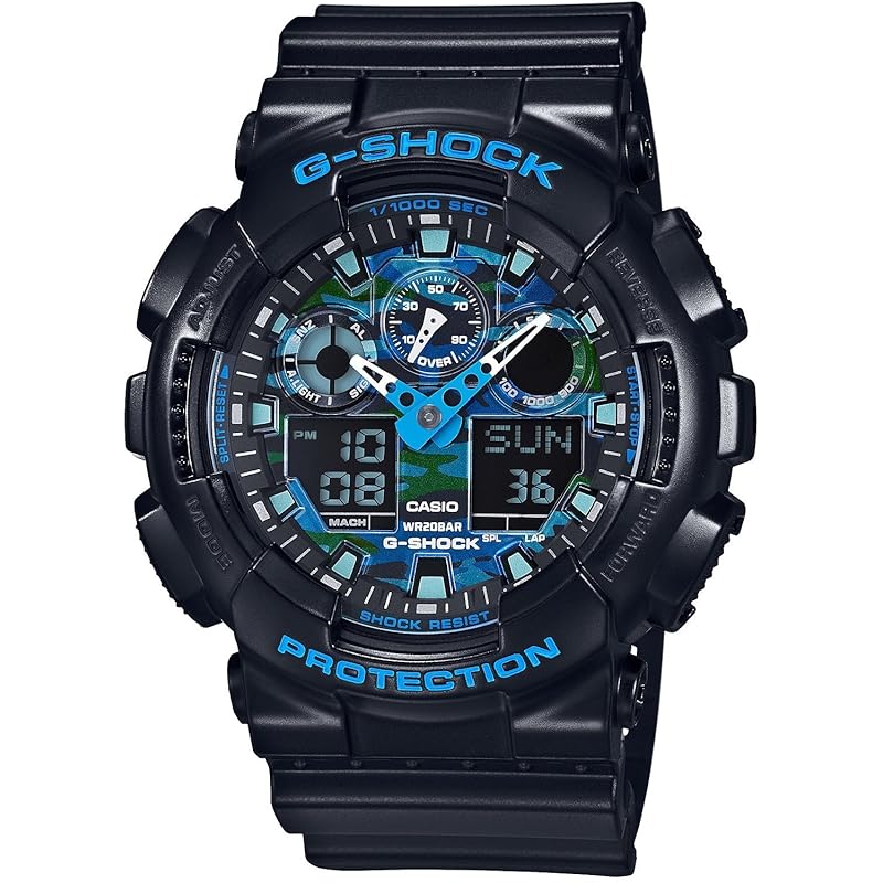 

Часы мужские кварцевые casio G-shock G-SHOCK GA-100CB-1A Синий камуфляж [item]