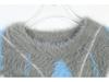 Women's French Argyle Pullover: Soft, Fluffy, Loose-Fit Color Block Sweater for Autumn/Winter, Versatile Round Neck Knit Design.