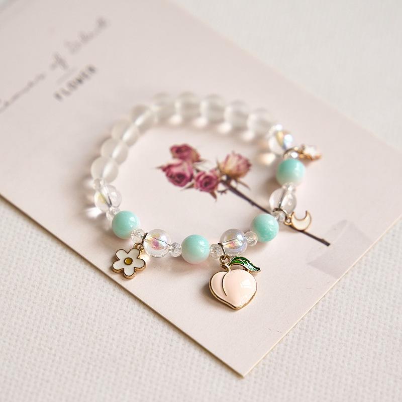Year Sweet Cute Cat Crystal Beaded Bracelet Girls, Girlfriend Student Bracelet Wholesale