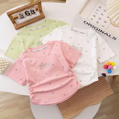 Girls' Short Sleeved Summer T-shirt Baby Casual Shirt, Fashionable Children's Clothing