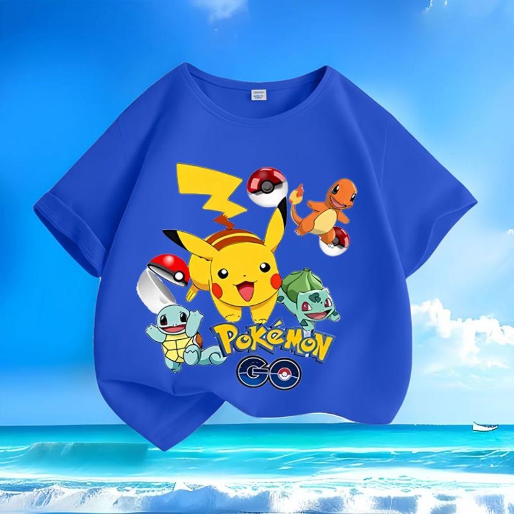 Character print summer children's short sleeved T-shirt round neck versatile