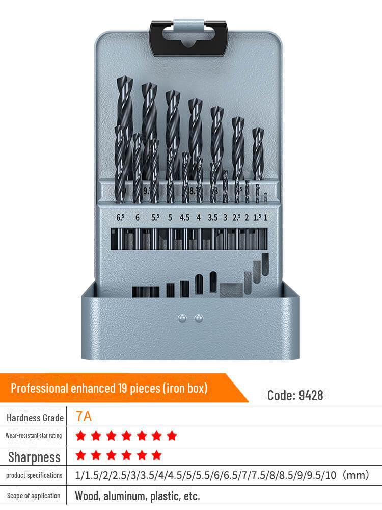 Huhao Cobalt Alloy Twist Drill Bit Set for Electric Hammer and Stainless Steel.