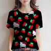 Sommer Neues Damen Kurzarm-T-Shirt Anime KT Katze Druck 3D Digitaldruck T-Shirt Kurzarm Freizeitshirt EMA