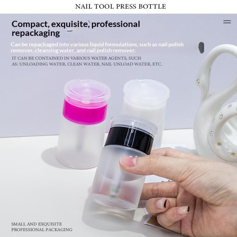 Nail Art Press Pump Bottle Leakproof Design Easy Press Dispensing For Home Diy Nail Care Salon Use