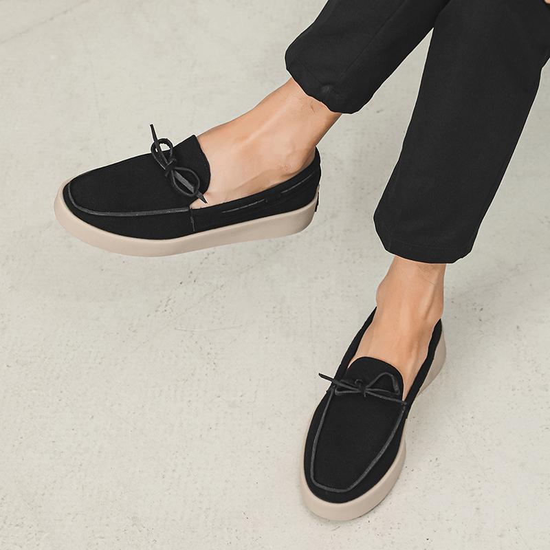 Non-Slip Leather Cow Suede Penny Loafers Classic Luxury Elegant Flats Slip-on Men's Dress Shoes Casual Business Walking Shoes