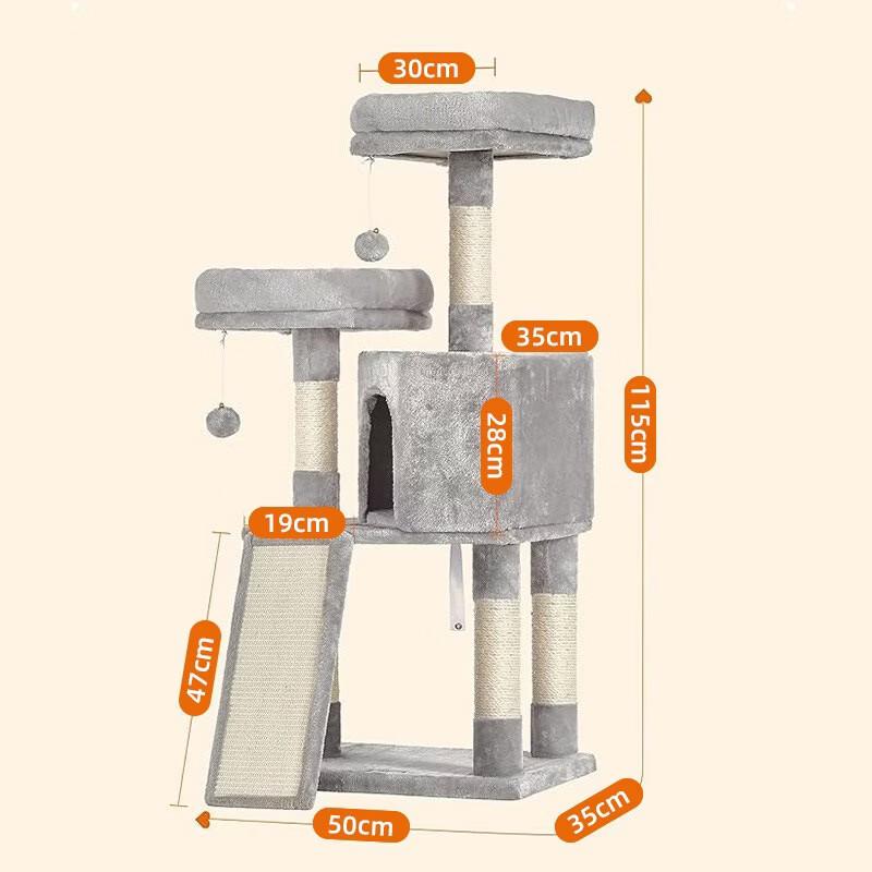 Dienmern Integrated Cat Tree & Condo with Sisal Scratching Post