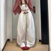 Design-sensual White Casual Pants for Women In Summer New High-waisted Scimitar Wide-leg Pants Draped and Versatile Floor Pants