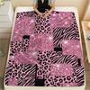 1Pc Y2K Leopard Print Print Flannel Blanket, High Quality Comfortable for All Seasons, Home Decor, Warmth and Comfort, Perfect for Christmas Gifts W13