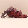 Y2K Leopard Print Rhinestone Tiger Claw Punk Women's Leather Belt