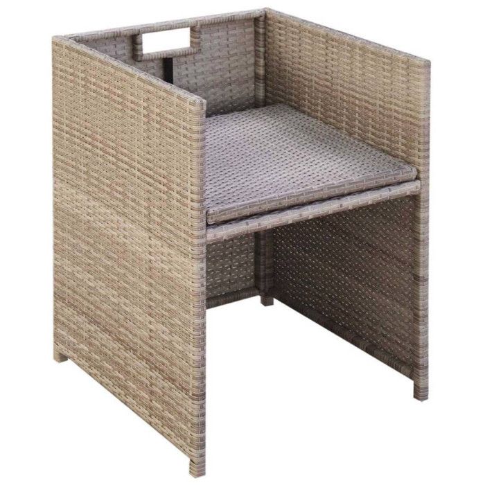 Chaises de jardin - VIDAXL - Résine tressée Beige - Contemporain - 2 personnes - Extérieur