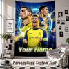 Wall Hanging Tapestry With Custom Name & Text, Cristiano Ronaldo Decorative Tapestry For Bedroom