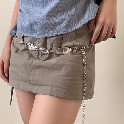 Retro Ethnic Style Waist Chain Accessories Women'S Personalized Metal Chain Dress Waist Silver Belt Simple