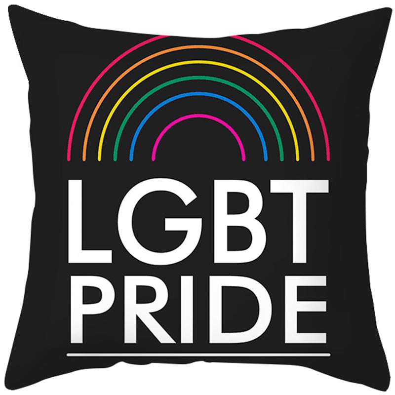 Rainbow Heart Pattern Nordic Sofa Cushion Cover Peach Skin Pillowcase Home Decor Pillowcase