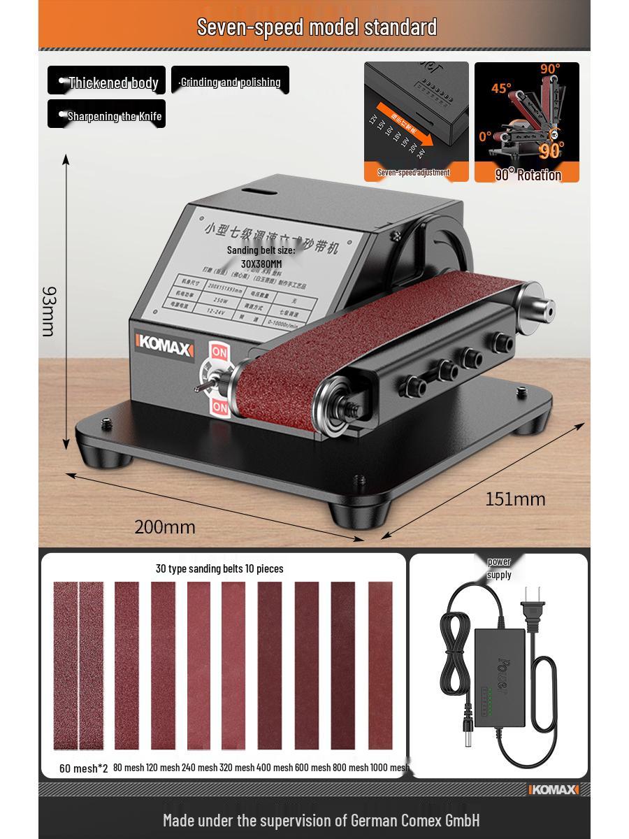 

Fully Automatic Electric Belt Sander & Knife Sharpener – Compact Industrial-Grade Polishing Machine