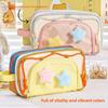 Style Color Block Large Capacity Pen Bag With Multiple Layers And Star Decor For Students And Office