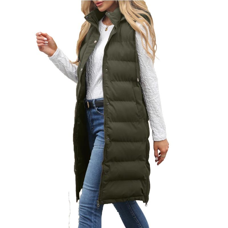 Autumn and winter new large size autumn and winter hooded long sleeveless padded casual vest 2