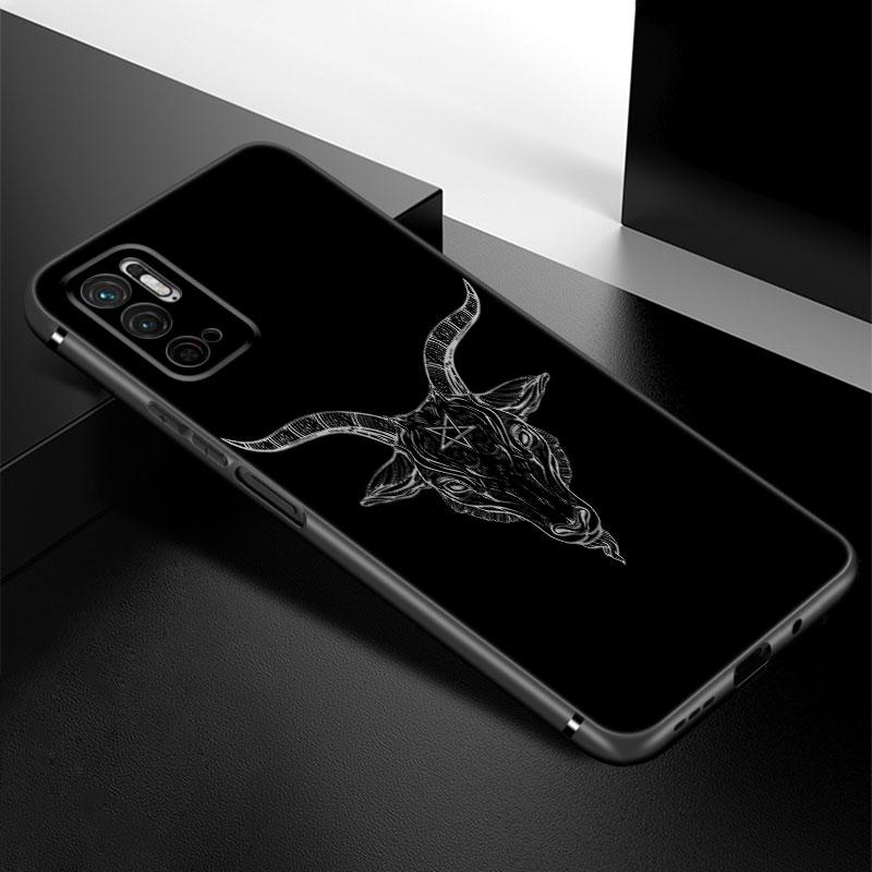 Demonisk Satanisk Skummel Hodeskalle Telefondeksel For Xiaomi Redmi Note 7 8 9 10 Lite 11 11E 11T 12 Pro 11S 4G 10T 5G 8T 9S 10S Svart Deksel