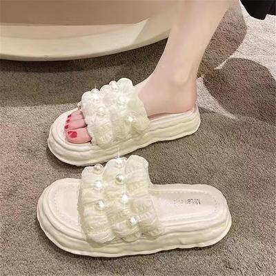 Women's Temperament Gentle Sandals 2024 Summer New Fashion Thick Soled Soft Bottom Elevated Comfortable Anti-Slip Slippers
