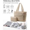 Large Capacity Puffer Tote Bag for Women with Coin Purse Water-resistant Puffy Handbag Casual Multiple Pockets Commuting Bags