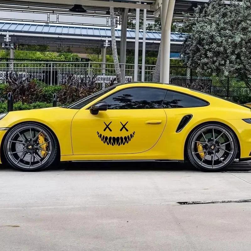 Demon Smiling Face Car Stickers for Rear Windshield Motorcycle Decoration Car Stickers Waterproof Colorful Reflective Sticker