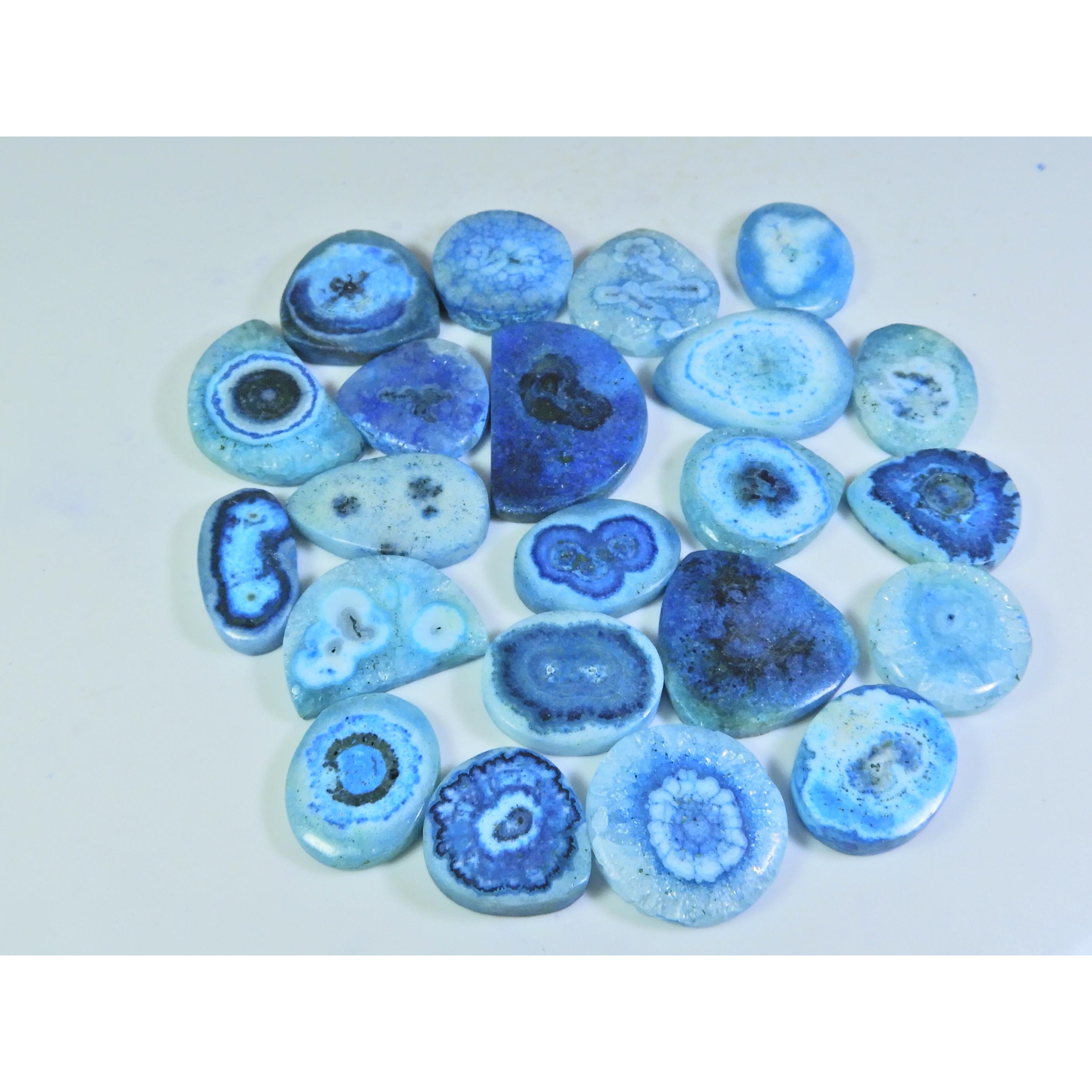 

395 карат. Окрашенный солнечный кабошон Друза Агат Смешанная форма Кабошон Свободный драгоценный камень 22 шт./лот A-710