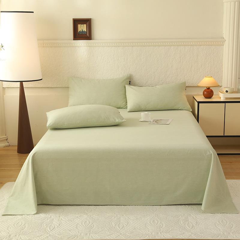 Class A 100% Xinjiang Cotton Brushed Pure Cotton Bed Sheet for Double XL Beds, All-Season, Household.