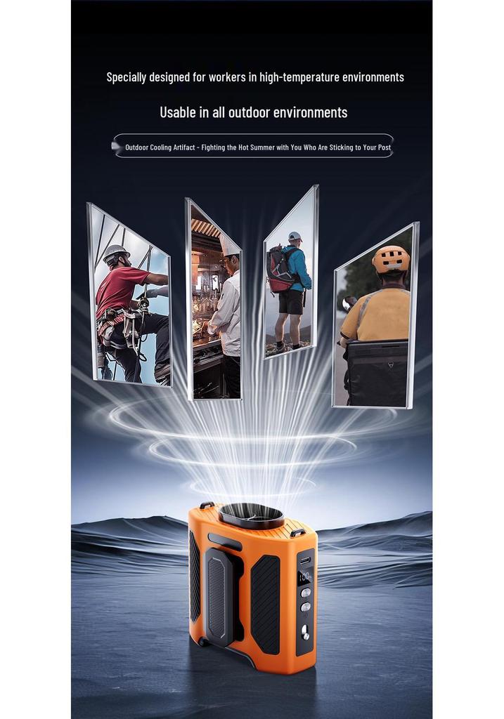 2026 Rechargeable High-Speed Waist Fan with Digital Display for Extreme Cooling Outdoors