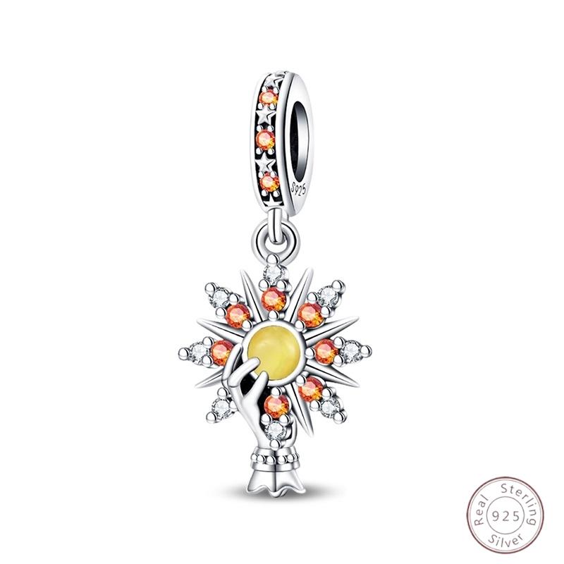 Copper Charms Bead Sun Moon Stars Magic Tarot Charm Pendants Fit Original Bracelets Women Fine Jewelry Accessories