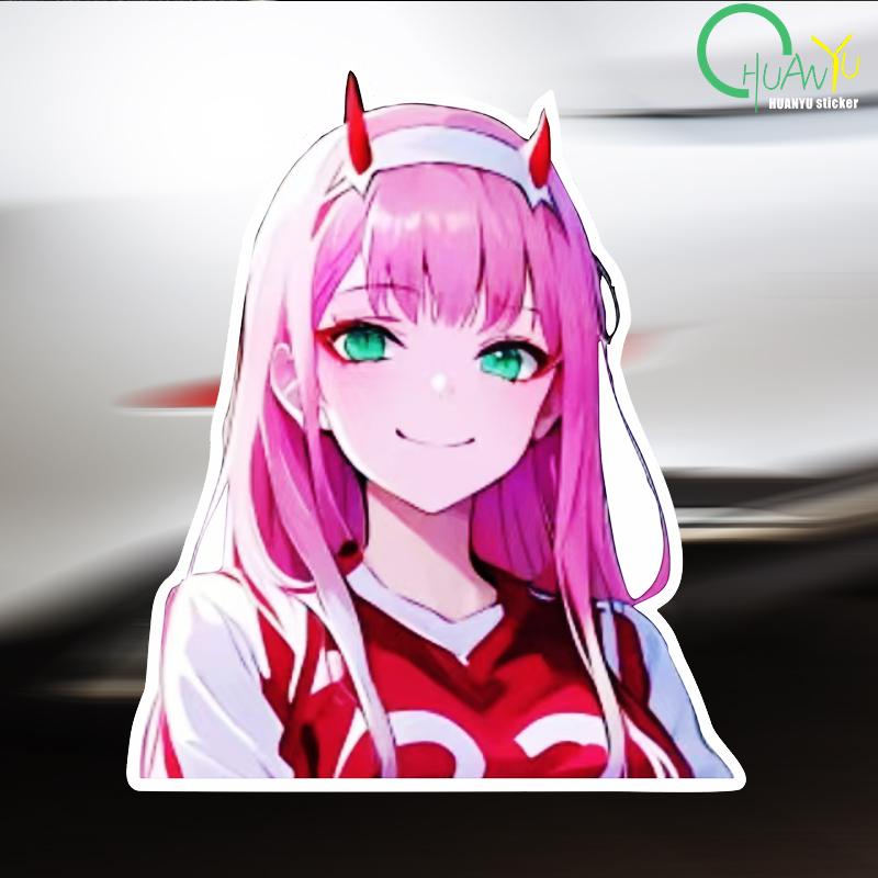 Creative  Japanese Anime Pink Girl Car Sticker Decal Motorcycle Body Car Window Waterproof Reflective Car Sticker