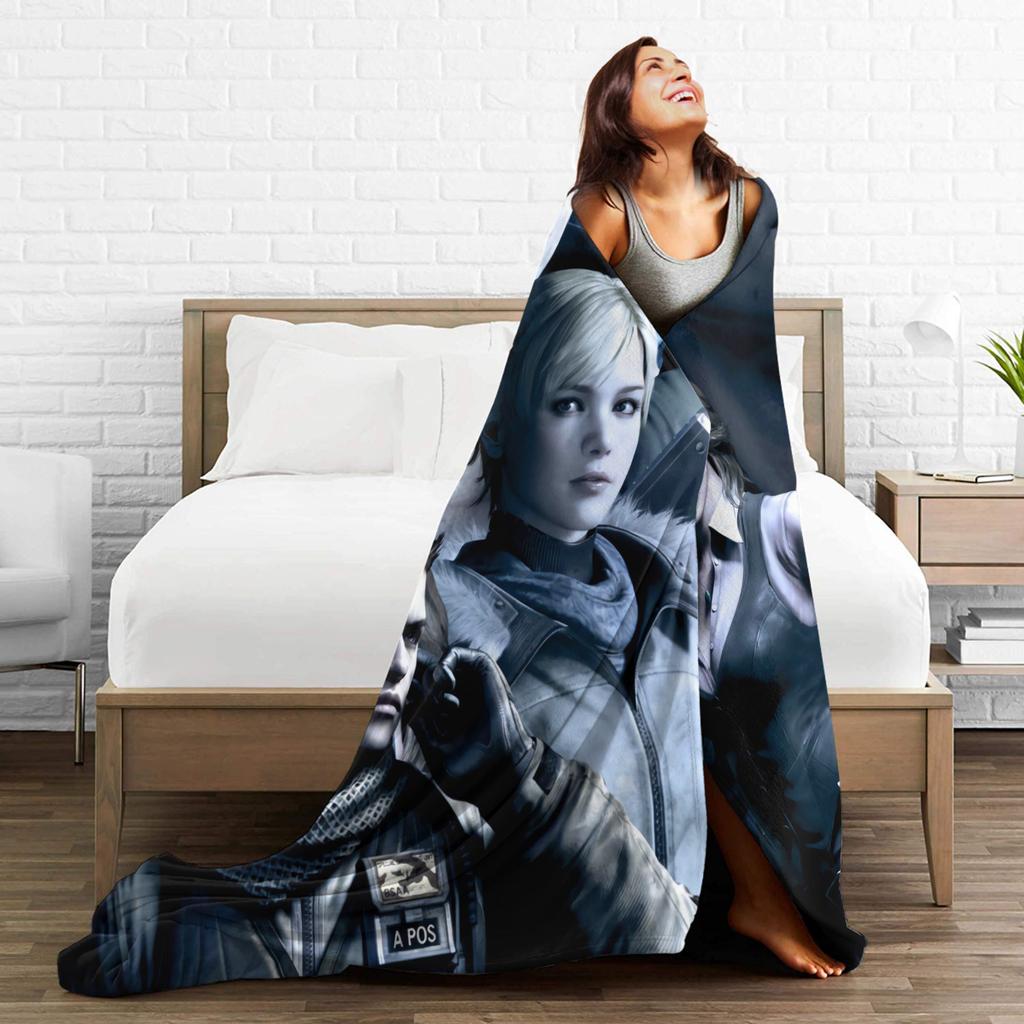 Resident Evil 6 Characters Blanket Soft Warm Pattern Plush Throw Blanket For Kids Living Room Flannel Bedspread Bed Cover