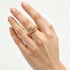 Gold Tone Floral Ring for Women, Calla Flower Zircon Fashion Jewelry with Openwork Detail for Date Night Styling